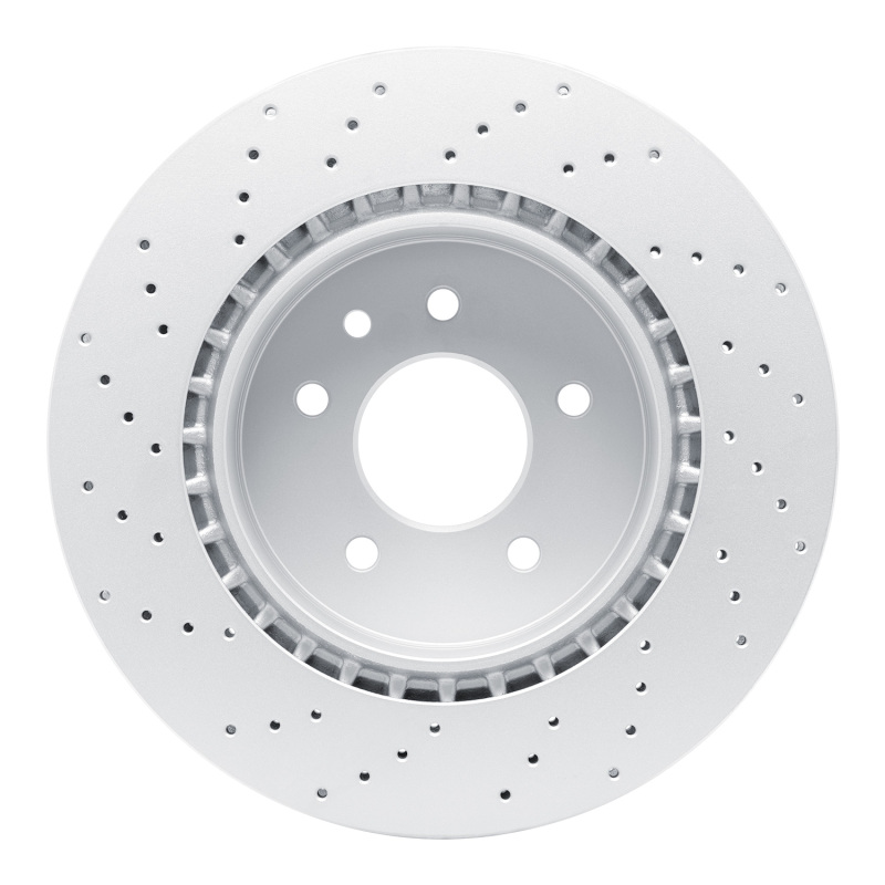 Jaguar XKR Brake Rotor (1) - Rear - R1 Concepts - GeoSPEC Coated Rotor - Drilled - `00-`06